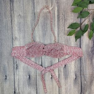 Tori Praver Swimwear Patterned Bandeau Halter Swim Top